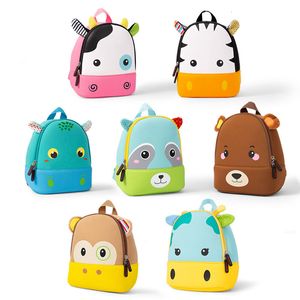 Backpacks 3D Cartoon Animal Children Packpack Śliczny niedźwiedź Monkey Cow Bags Bag School Bag Przedszkole dla chłopców dziewczęta szkolne mini 230726