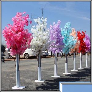 Coroas de flores decorativas Suprimentos para festas festivas Casa Jardim Decoração de casamento 5 pés de altura Slik Árvore artificial flor de cerejeira Roma Dhbdw