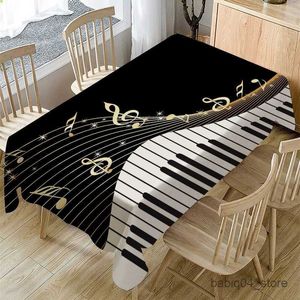 Table Cloth Piano Printing Pattern Rectangular Waterproof Tablecloth Kitchen Living Room Party Wedding Decoration Coffee Table Tablecloth R230727