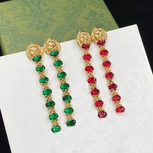orecchini pendenti Ciondola designer di gioielli per gioielli firmati da donna Fashion Red Sapphire drop gioielli regalo con scatola