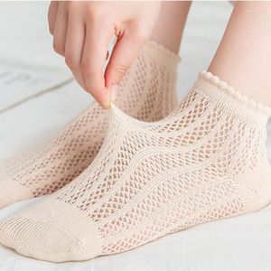 Women Socks Soft Low Cut Short Slipper Hollow Out Breathable Fashion Woman Beige Casual Cotton Summer Ankle Boat Wholesale