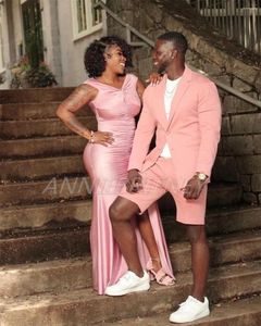Men's Suits Fashion Wedding Suit For Men Pink Slim Fit 2 Piece(Blazer Pants)Custom Made Plus Size Formal Man Party Tuxedo Set