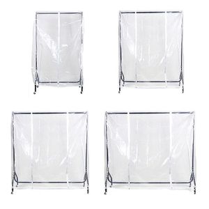 Clear Waterproof Dustproof Zip Clothes Rail Cover Clothing Rack Cover Protector Bag Hanging Garment Suit Coat Storage Display T200244d