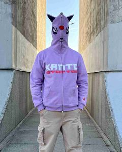 Bluzy bluzy bluzy damskiej Y2K Europejska i amerykańska marka mody Purple Gengar Gengo HARAJUU HARAJUU HARAJUU Casual Fashion Mode's Men's and Women's Full Zip Clothing T230727