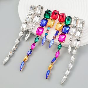 Diamond Girl Gift Jewelry Ear Stud Earrings Exaggerated Big Rhinestone Dangle Crystal Dangling Earring