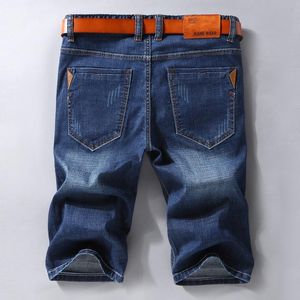 Kamizelki mężczyzn dżinsowe szorty 2023 Lato nowy styl cienki sekcja Elastyczna siła Slim Fit Krótkie dżinsy męskie odzież czarny niebieski