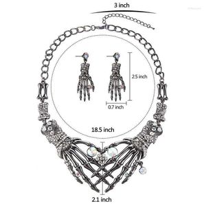 Серьги ожерелья установите панк -готический винтажный призрак -ког