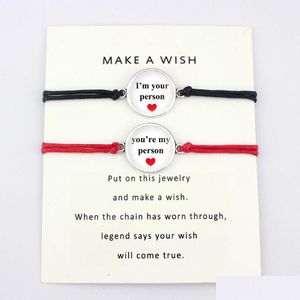 Braccialetti con ciondoli Tu sei la mia persona King Queen Tartarughe Tartaruga Animale Antico Sier Card Rosso Nero Donna Uomo Gioielli 1Pair Drop Delivery Dh1Tz