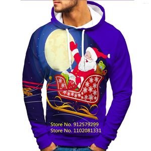 Bluzy męskie kolorowe świąteczne bluzy bluzy świątecznej bluzy 3d Santa Claus Mężczyźni/kobiety jesień i zimowe zabawne pullover