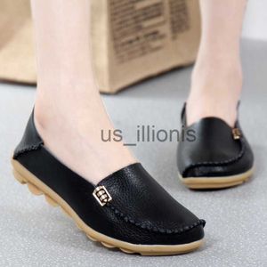 Klädskor kvinnor lägenheter skor glider på äkta läder loafers för kvinnors mockasiner loafers lägenheter damskor plus size sapato feminino j230727