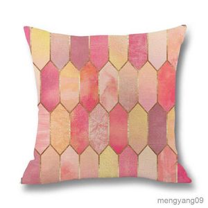 Cushion/Decorative Colorful Geometry Printed Cushion Covers For Sofa Living Rome Home Decorative Velvet Throw s Cover Couch Cushion Cover R230727