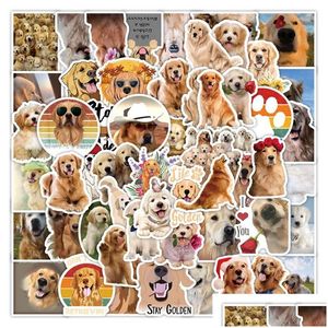 Car Stickers 56Pcs Golden Retriever Waterproof Vinyl Decals For Laptop Water Bottle Phone Lage Cute Cartoon Dog Pack Drop Delivery M Dhaeq