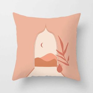 Cushion/Decorative Customizable Desert Sunrise Cactus Cover Living Room Sofa Home Decor Abstract Geometric Floral Cushion Cover