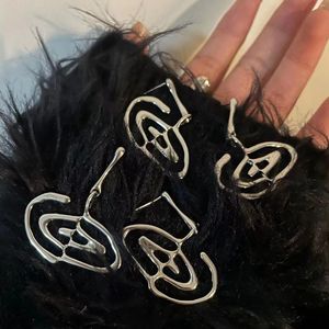 Baumeln Ohrringe Einfache Unregelmäßige Hohl Metall Linie Gold Silber Farbe Für Frauen Mädchen Glatte Kreative Design Chic Schmuck Geschenk 2023