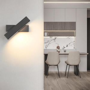 Lampada da parete Nordic LED Light con interruttore Illuminazione orientabile girevole per interni per soggiorno Apparecchio in alluminio da comodino Decora