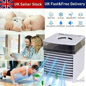 1pc Air Cooler Fan, Portable Air Conditioner, Humidifier, Purifier 3 In 1 Evaporative Cooler With 3 Speed, Mini AC USB Cooling Desktop Fan For Bedroom, Office