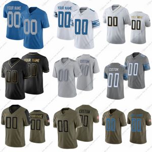 97 Aidan Hutchinson Maglie da calcio Jared Goff D'Andre Swift Penei Sewell Jarrad Davis Barry Sanders Jameson Williams Amon Ra St Brown