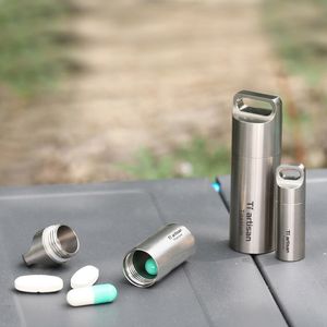 Outdoor Gadgets Tiartisan Waterproof Pure Pill Box Case Bottle Cache Holder Container Keychain Medicine Health Care Ta6170 230726