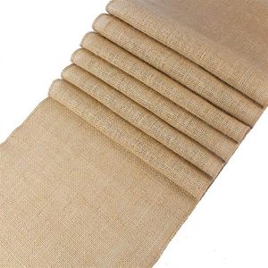 Pakiet 10 ślubu 12 x 108 cali Burlap Table Runner Natural Jute Country Vintage na wesele Dekorację