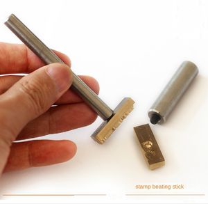 Anpassad koppar Mold Steel Stick Beating Rod Brass Stamps Leather Logo Stamp Tools