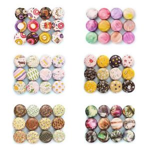 12pcs Mini Elegant Flower Tin Box DIY Candle Jar Balm Round Empty Case Portable Lipstick Spices Storage1799