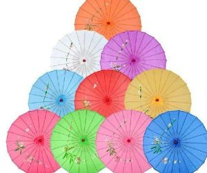 cores sortidas com desenhos de flores pintadas à mão casamento noiva guarda-chuva guarda-sol de seda LL