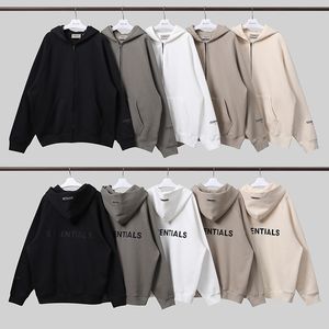 autumn black white hoodie essen women mens tracksuit sweatshirts zip up man womens hooded sweater fog essent