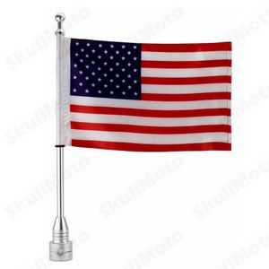Custom Motorcycle Rear Side Mount Flag Pole with USA Flag For Harley231E