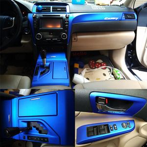 ل Toyota Camry XV50 2012-2016 لوحة التحكم المركزية الداخلية مقبض الباب 5Dcarbon ألياف ملصقات شارات التصميم للسيارة accessorie293y