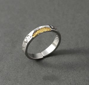 Anelli cluster testuriti d'oro Golden anelli di pepita da uomo Coppia femminile Diamond Cola