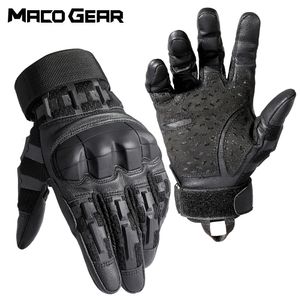 Luvas de ciclismo Couro PU Dedo Completo Tático Touch Screen Exército Caminhadas Treinamento Escalada Airsoft Hunting Luvas Antiderrapantes Masculinas 230726