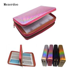 Adesivi Decalcomanie 96 Slot Plus Size Nail Art Stamping Plate Holder Laser Arcobaleno Nail Stamp Polish Rectangle Double Zipper Template Case Bags 230726