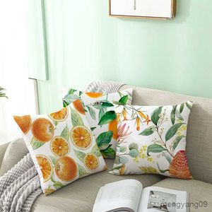 Cushion/Decorative Summer Fruit Cushion Cover Lemon Orange Strawberry Watermelon Decorative Cover Sofa Cushion Home Decor Customizable R230727