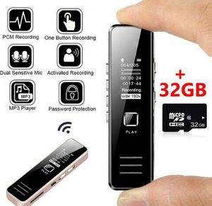 Professionell 32 GB Digital Voice Recorder Multifunktionell Mini Audio Recording Pen Flash Drive Disk Pen Mp3 Player USB Dicafon Device för Meeting Class Office