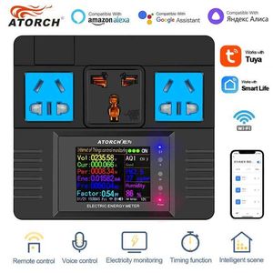 Akıllı Güç Fişleri Atorch Smart Socket 16A AC85-265V WiFi Güç Elektrik Monitörü Alexa Tuya Akıllı Yaşam Uygulaması için Ses Kontrolü HKD230727