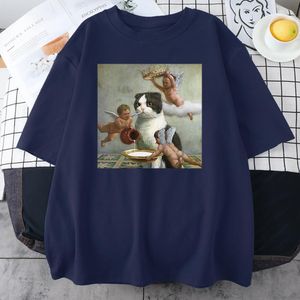 Elbise İskoç Kat Melek Taç Baskı Erkekleri Tshirt Yaz Oneck Giyim Kısa Kollu Pamuk Tişört Büyük Boyutlu Günlük Erkek Tişörtleri