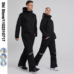 Andra sportvaror enstaka skiddräkt för män kvinnor jumpsuit vinter varm vindtät vattentät jacka byxor set snowboard SK063 230726