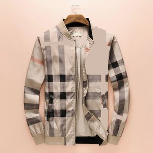 Men's Jacket Designer Jacket Autumn Jacket Small Round Neck Zip Panel Plaid Casual Jacket Fashion Wear