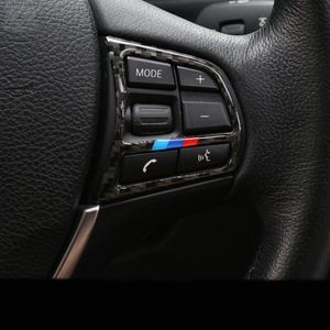 Kolfiber klistermärke rattknappar ram täck trim för BMW 3 4 serie 3GT F30 F31 F34 2013-18 bilstyling accessoarer248r