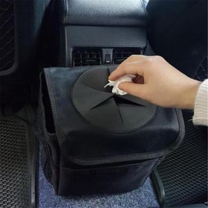 Tragbare Auto Mülleimer Müll Tasche Staub Sitz Zurück Lagerung Müll Bin Box Fall Kleinigkeiten Halter Organizer Tasche Taschen Müll kann Other251i