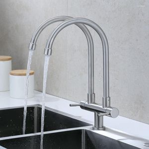 Rubinetti da cucina Rubinetto singolo per acqua fredda Miscelatore per miscelatore a vapore Ugello per rubinetto Girevole a 360 gradi Beccuccio Lavello Doppia uscita