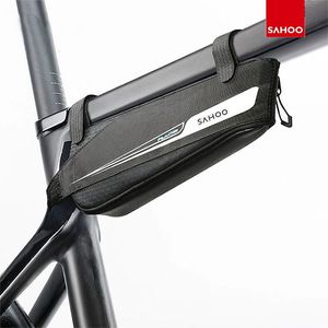 Cestini per bici Tubo superiore per bicicletta Sotto borsa Borsa triangolare riflettente leggera MTB Road Cross Rail Pocket Frame Accessori per borse laterali 230726