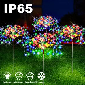 Garden Decorations LED Solar Power Firework Lights Decoration Fairy Waterproof Outdoor Dandelion Lawn Lamp for Patio Decor 230727