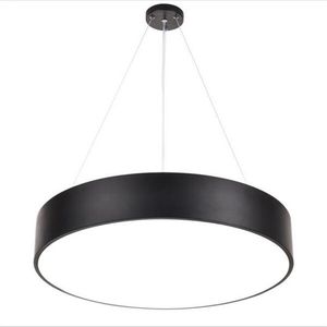 Modern Minimalism LED Pendant Lamp Round Chandeliers Black Lighting Fixtures for Office Study Room Livingroom Bedroom AC85-265V254Y