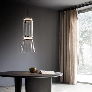 Pendant Lamps Modern Led Clear Glass Lights Creative Hanging For Bedroom Dinning Room Restaurant Light Bar Home Decor Lighting