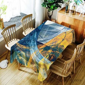 Table Cloth Fashion Striped Tablecloth Creative Colorful Line Pattern Cloth Comfortable Waterproof Table Cover for Home R230727