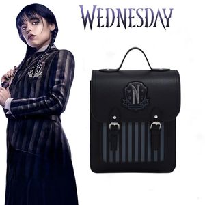 School Bags Wednesday Cosplay Backpack Student Retro Handbags Wednesday Addams College Bag Gothic School Bags Party Role Play Accessories 230726