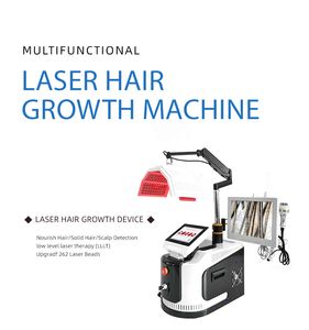 Máquina de crescimento de cabelo a laser de diodo multifuncional mais recente tratamento de perda de cabelo 650NM terapia de rebrota de cabelo anti-remoção de cabelo analisador de cabelo equipamento de beleza