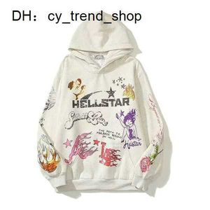 Hellstar Hoodies Erkek Sweatshirts High Street Poleece Y2K Kapüşonlu Grafik Harajuku Stranger Şeyler Büyük Boy Kaybın Sıcak Kazak Gevşek Hip Hop Hoody 41