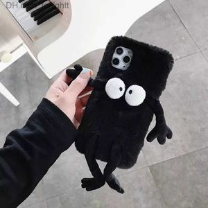 Cell Phone Cases Winter Warm Plush Phone Case for iPhone 14 Pro Max Cute Furry fluffy Fur Cover Z230728